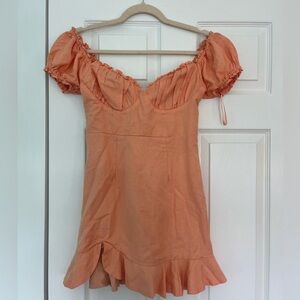 Selfie Leslie apricot mini dress